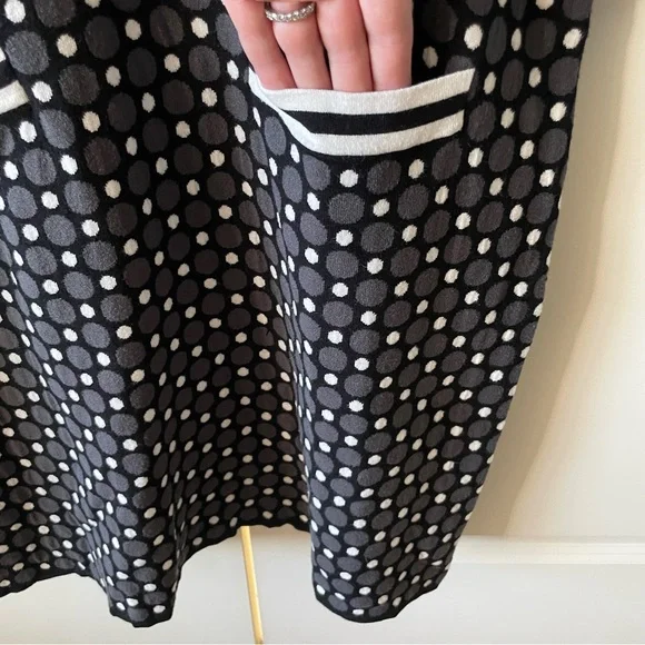 Boden Polka Dot Black and Gray Sweater Dress Size 16 - Picture 13 of 16